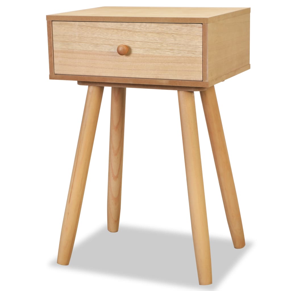 sengebord 2 stk. massivt fyrretræ 40 x 30 x 61 cm brun