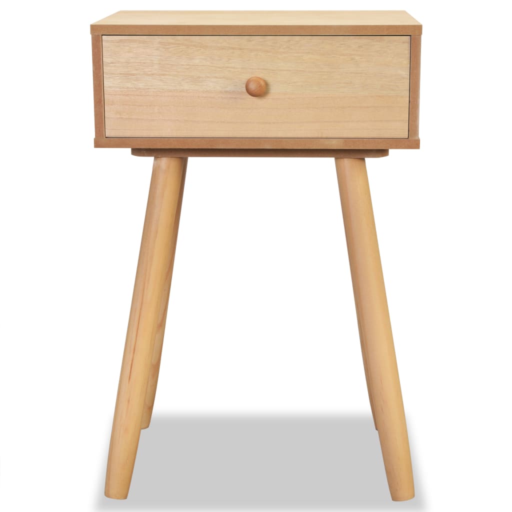 sengebord 2 stk. massivt fyrretræ 40 x 30 x 61 cm brun
