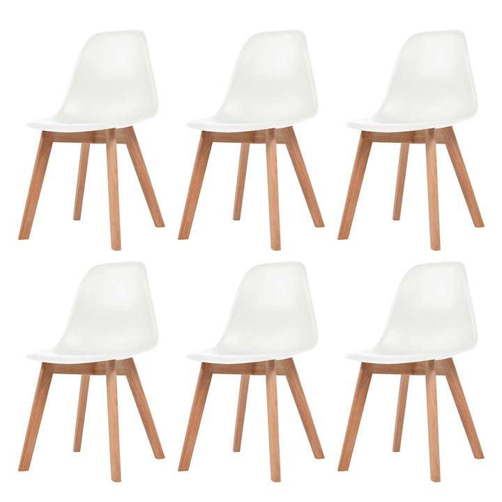 spisebordsstole 6 stk. plastik hvid