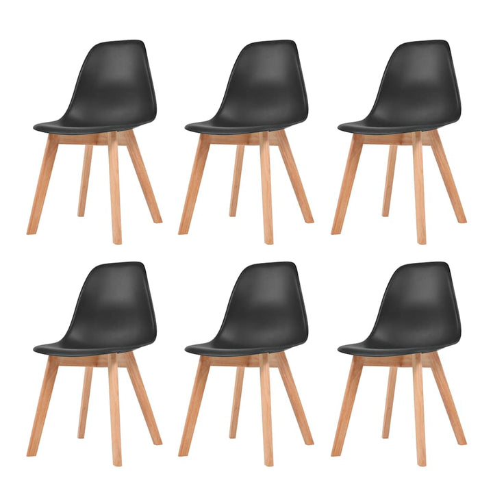 spisebordsstole 6 stk. plastik sort