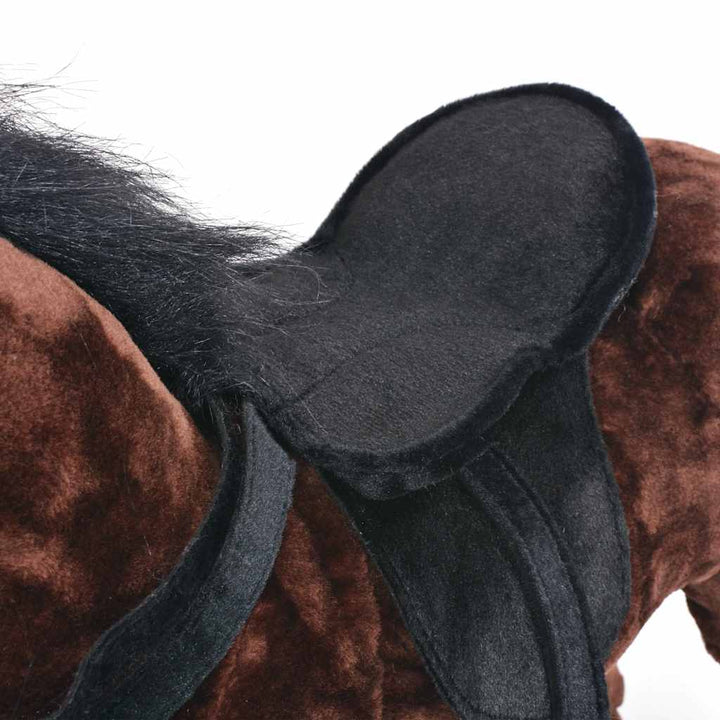 stående tøjdyr hest plysstof XXL mørkebrun