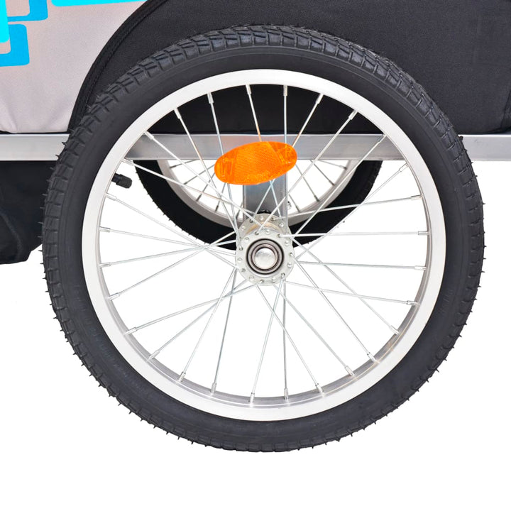 cykelanhænger 30 kg grå og blå