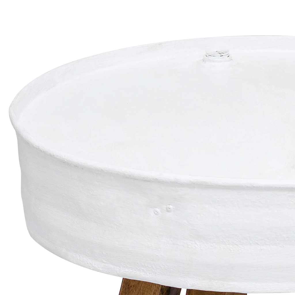 sofabord i massivt genanvendt træ 60 x 45 cm hvid