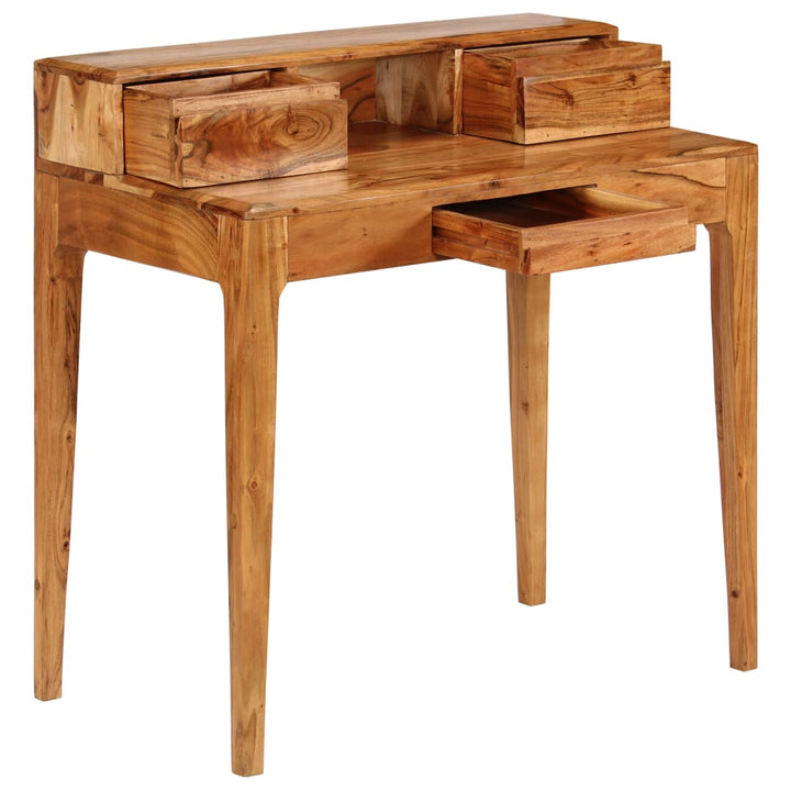 skrivebord med skuffer massivt træ 88 x 50 x 90 cm