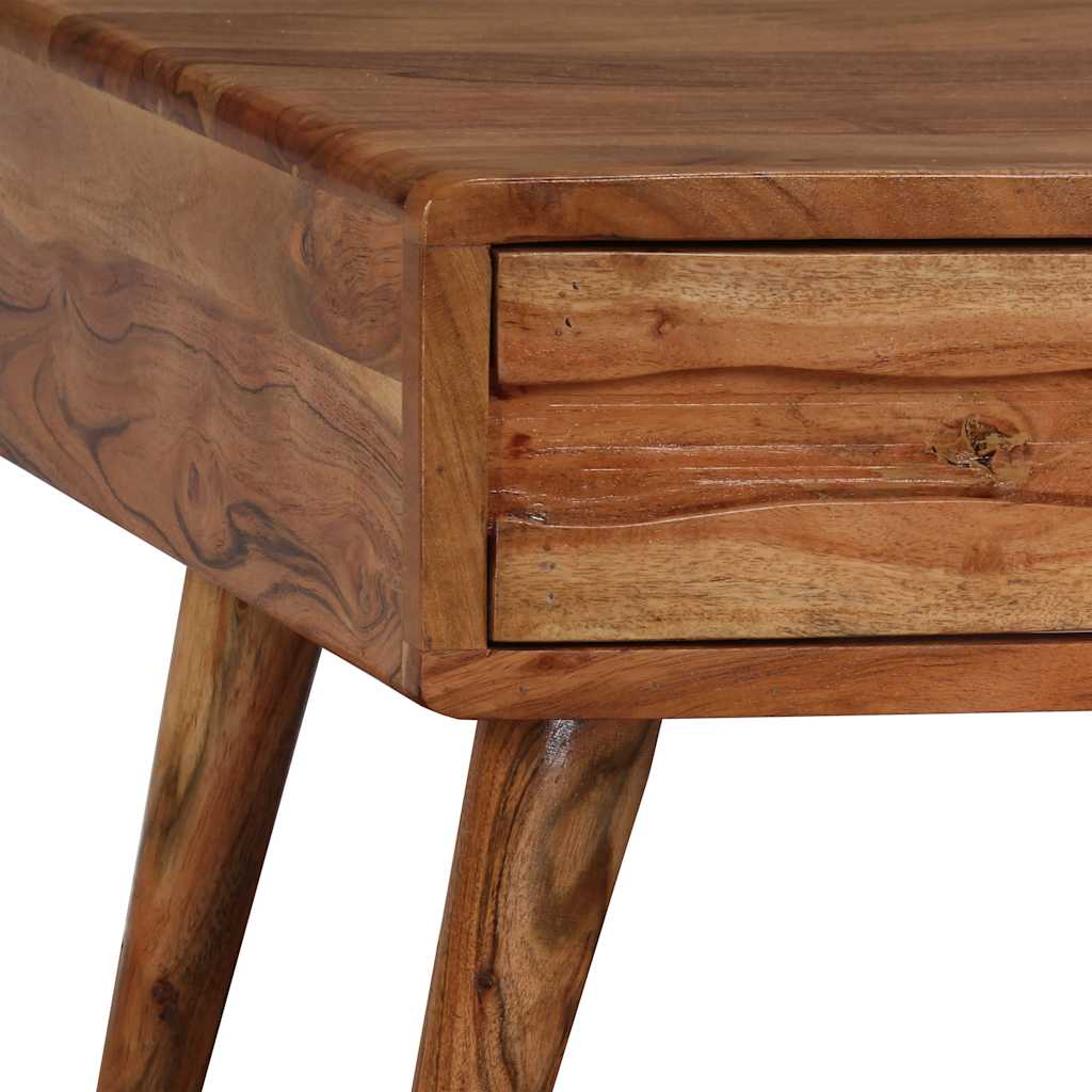 sofabord i massivt træ med udskåret skuffe 100 x 50 x 40 cm