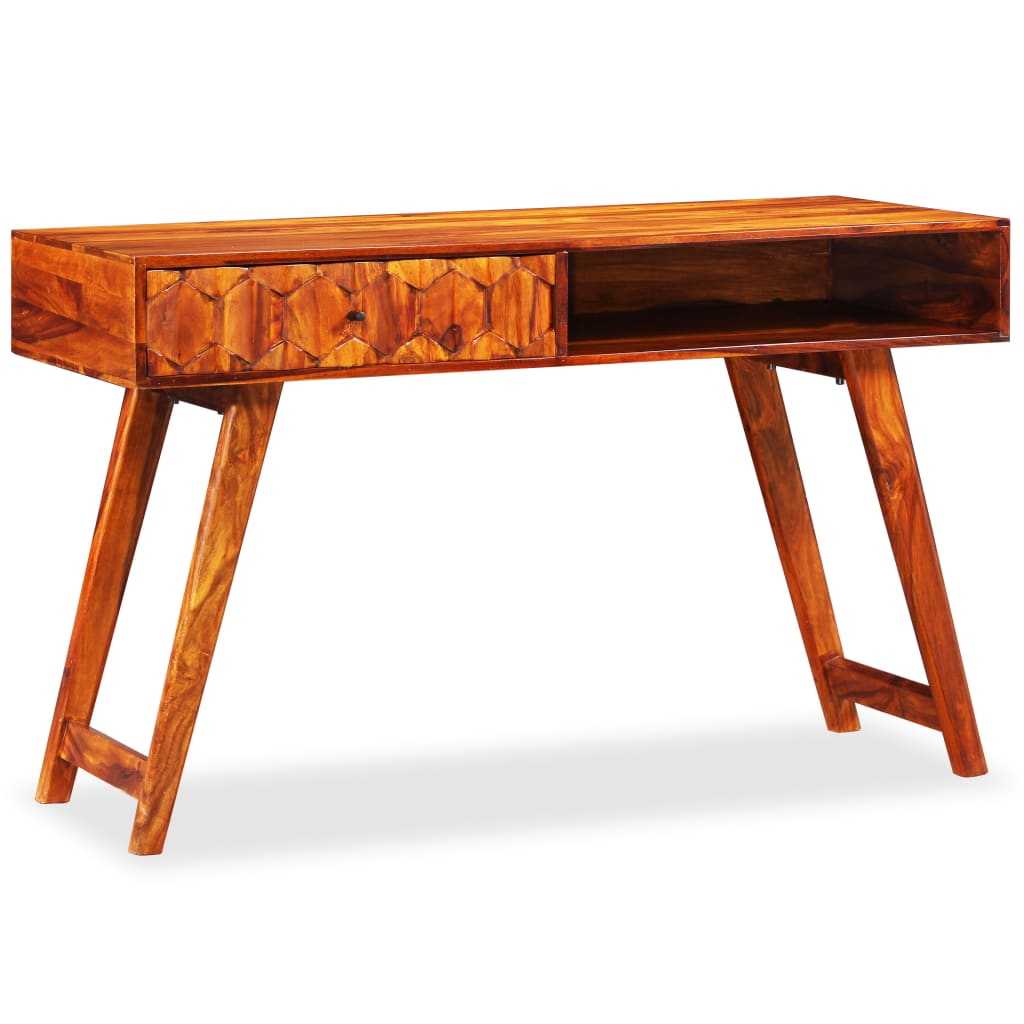 skrivebord massivt akacietræ 118 x 50 x 76 cm