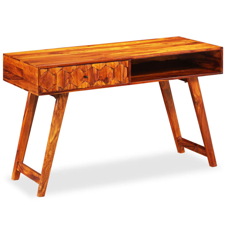 skrivebord massivt akacietræ 118 x 50 x 76 cm