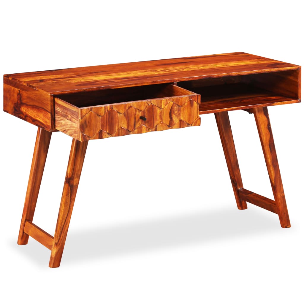 skrivebord massivt akacietræ 118 x 50 x 76 cm