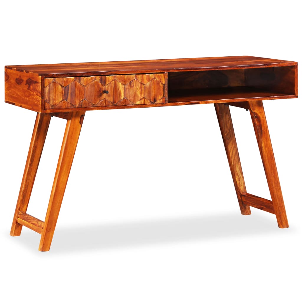 skrivebord massivt akacietræ 118 x 50 x 76 cm