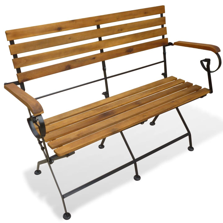 foldbar havebænk 112 cm massivt akacietræ