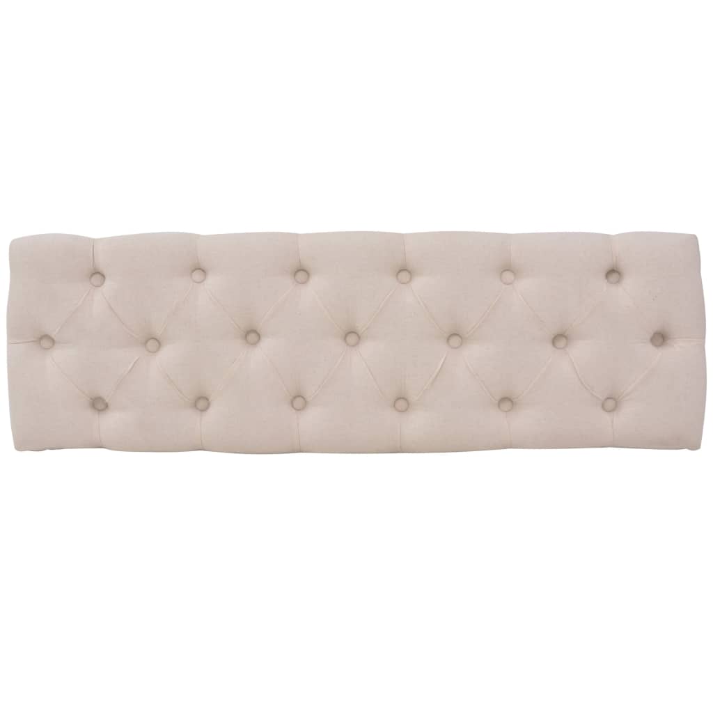 bænk lærred massivt træ 110 x 38 x 48 cm cremehvid