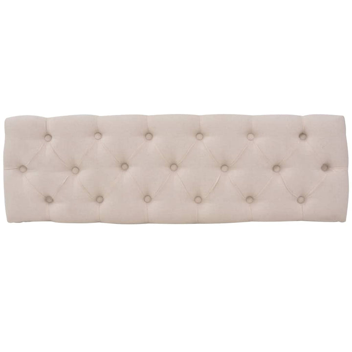 bænk lærred massivt træ 110 x 38 x 48 cm cremehvid