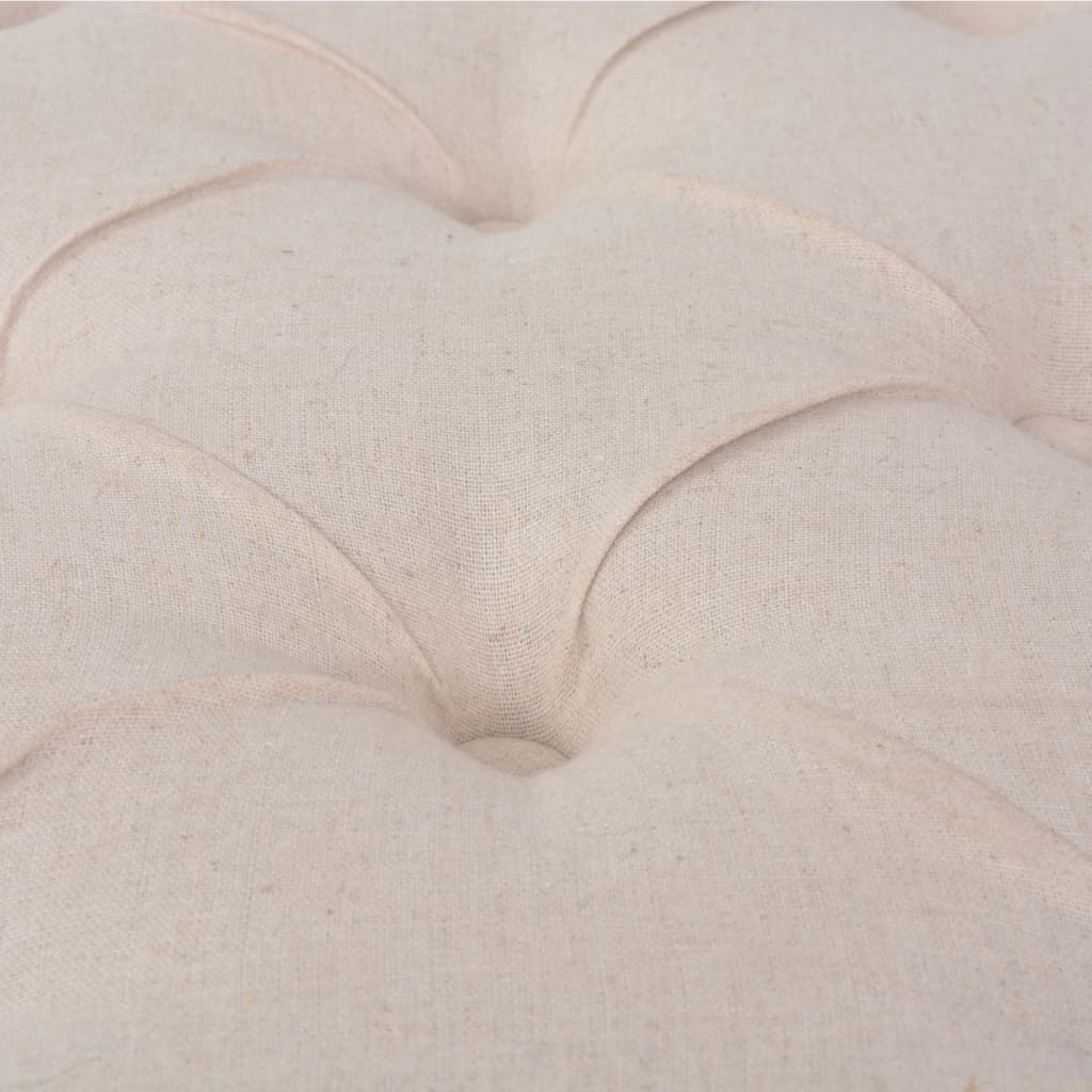 bænk lærred massivt træ 110 x 38 x 48 cm cremehvid