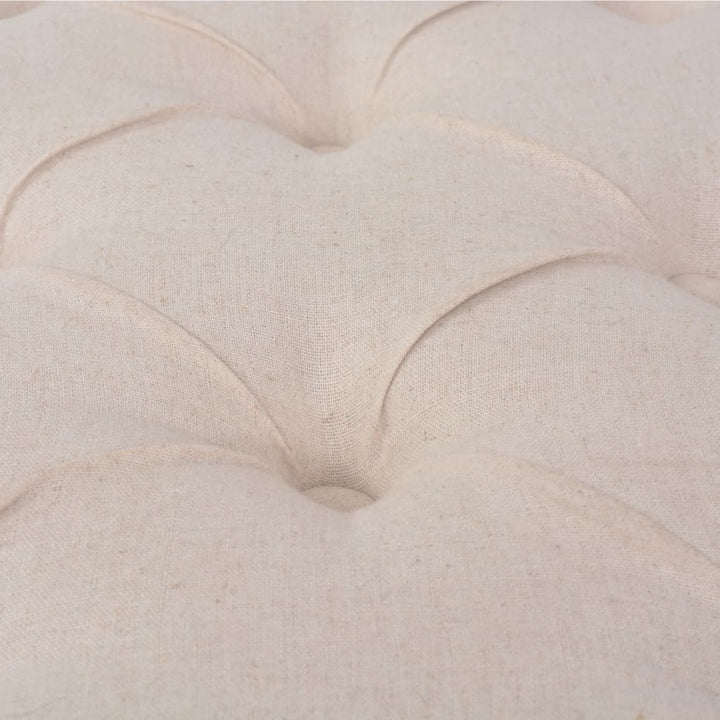 bænk lærred massivt træ 110 x 38 x 48 cm cremehvid