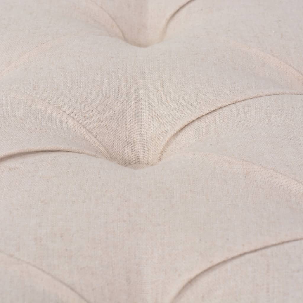 bænk lærred massivt træ 150 x 40 x 48 cm cremehvid