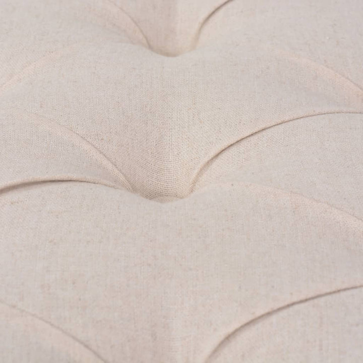 bænk lærred massivt træ 150 x 40 x 48 cm cremehvid