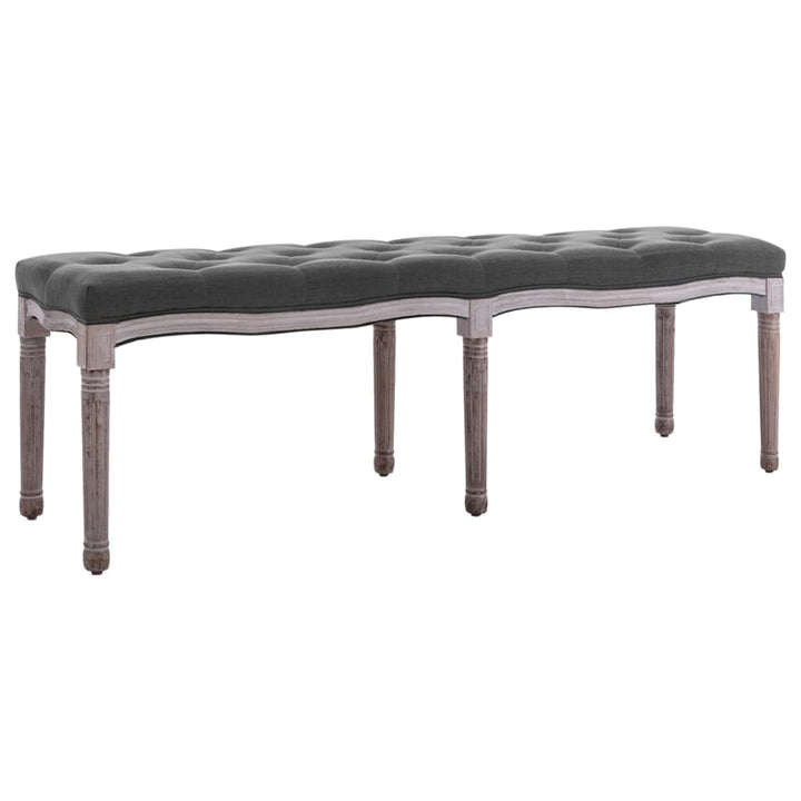 bænk 150x40x48 lærred massivt træ mørkegrå