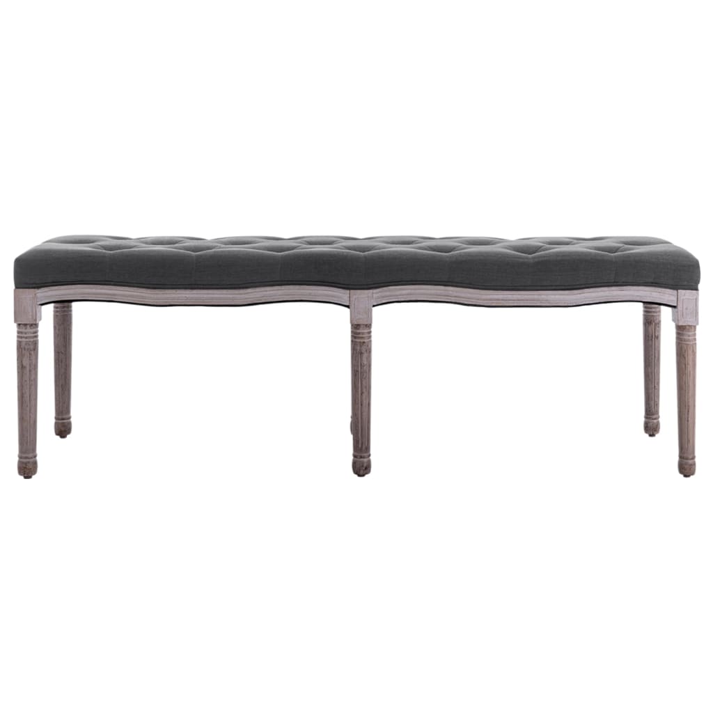 bænk 150x40x48 lærred massivt træ mørkegrå