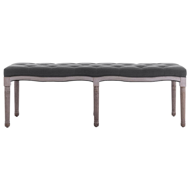 bænk 150x40x48 lærred massivt træ mørkegrå