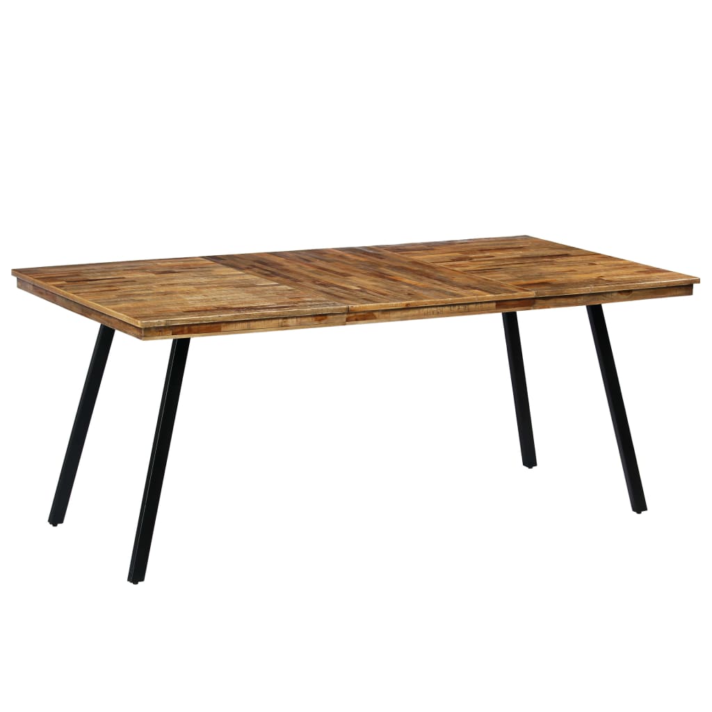 spisebord i genanvendt teak og stål 180 x 90 x 76 cm
