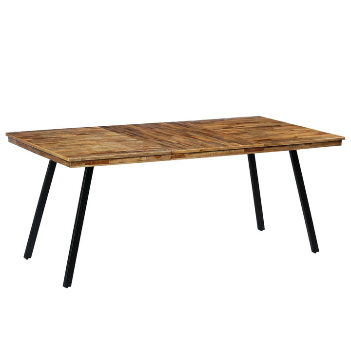 spisebord i genanvendt teak og stål 180 x 90 x 76 cm