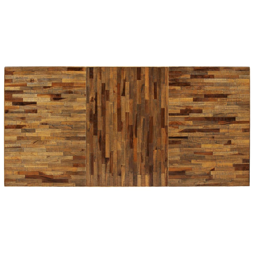 spisebord i genanvendt teak og stål 180 x 90 x 76 cm