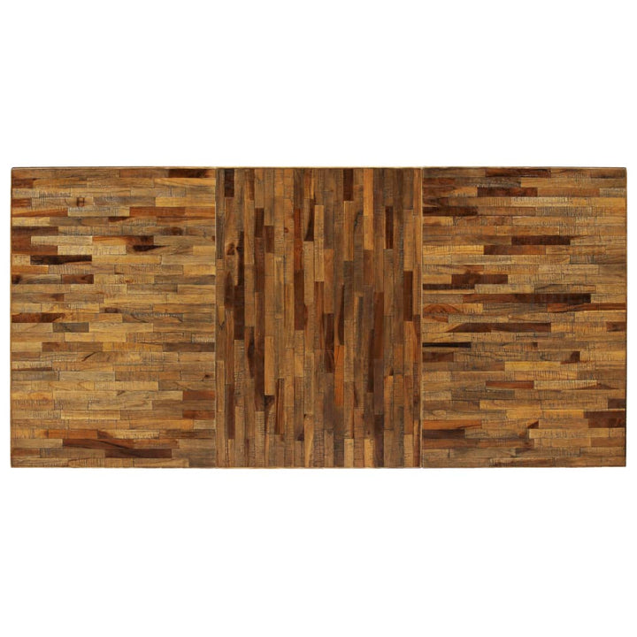 spisebord i genanvendt teak og stål 180 x 90 x 76 cm