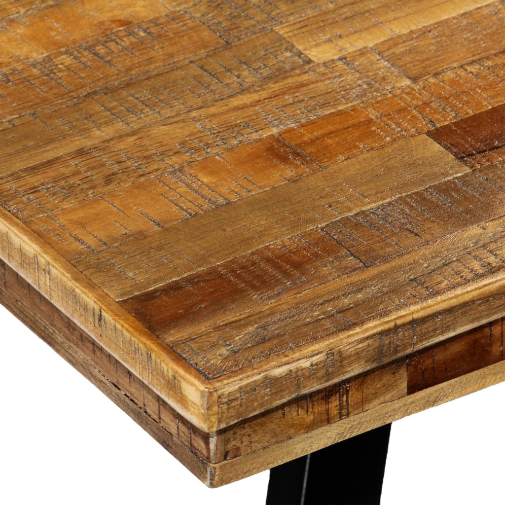 spisebord i genanvendt teak og stål 180 x 90 x 76 cm