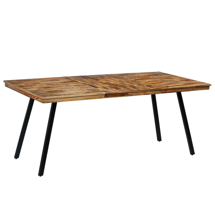 spisebord i genanvendt teak og stål 180 x 90 x 76 cm
