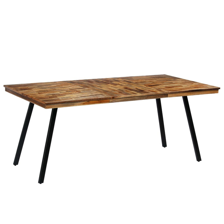 spisebord i genanvendt teak og stål 180 x 90 x 76 cm