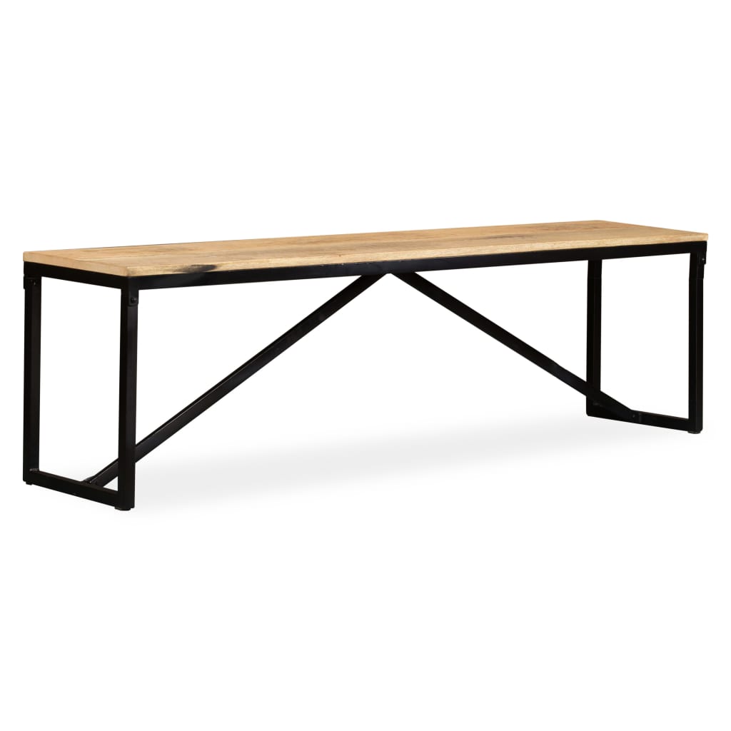 bænk i massivt mangotræ 160 x 35 x 45 cm