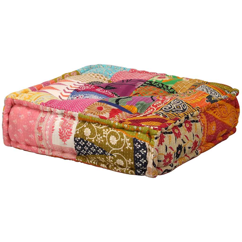 2-personers modulpuf stof patchwork