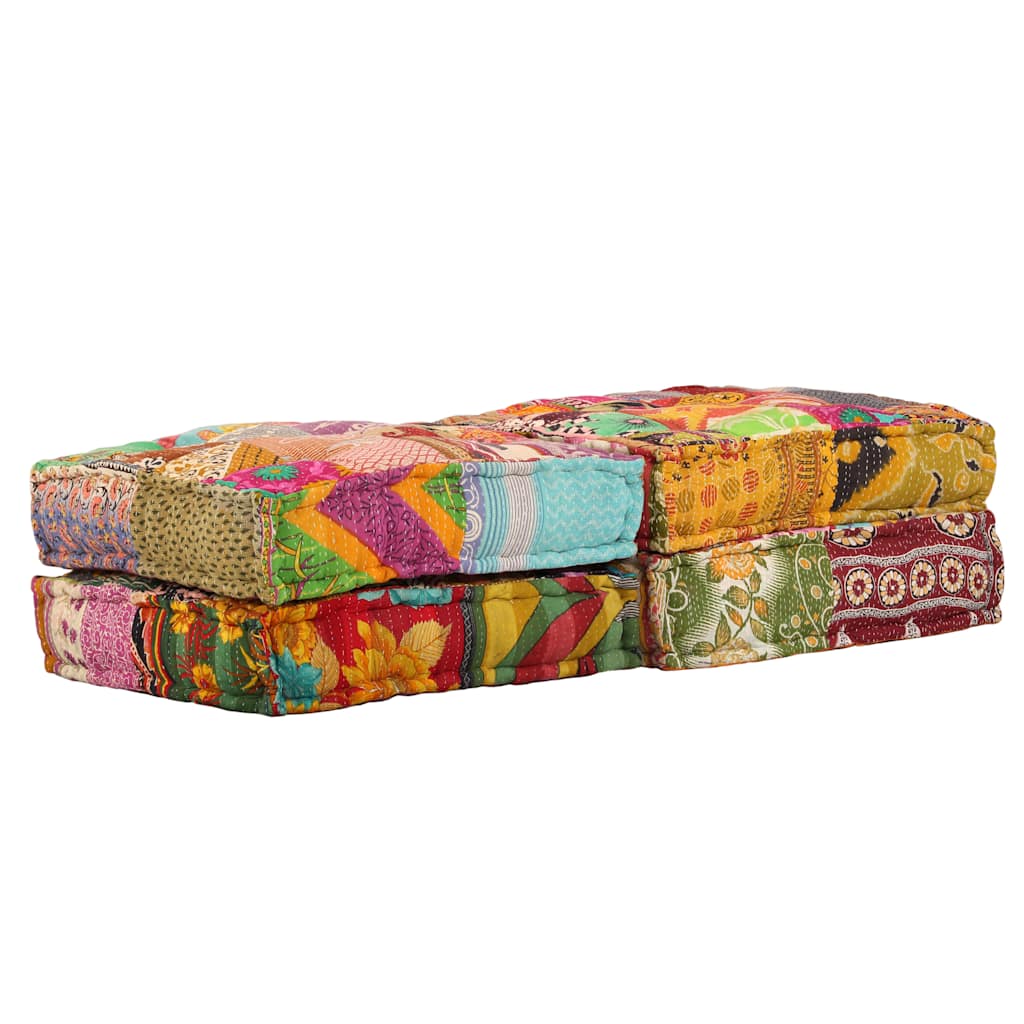 2-personers modulpuf stof patchwork