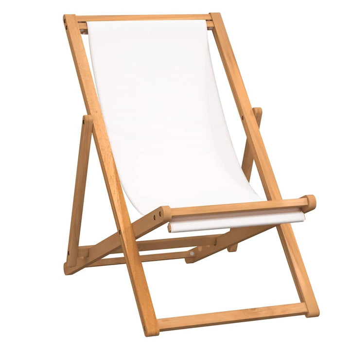 dækstol 56x105x96 cm teak cremefarvet