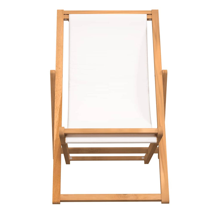dækstol 56x105x96 cm teak cremefarvet