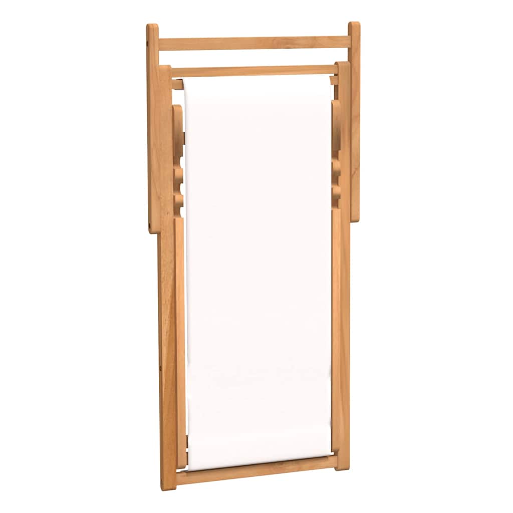 dækstol 56x105x96 cm teak cremefarvet