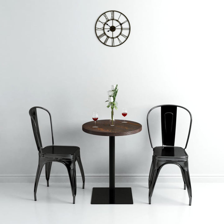 bistrobord MDF og stål rund 60 x 75 cm mørk aske