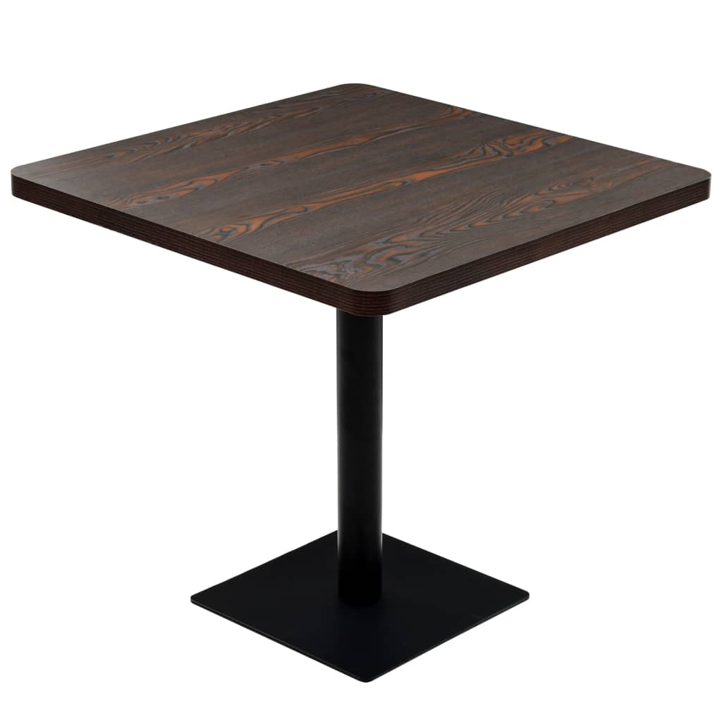 bistrobord MDF og stål firkantet 80 x 80 x 75 cm mørk aske