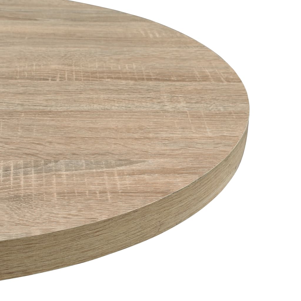bistrobord MDF og stål rund 60 x 75 cm egetræsfarvet