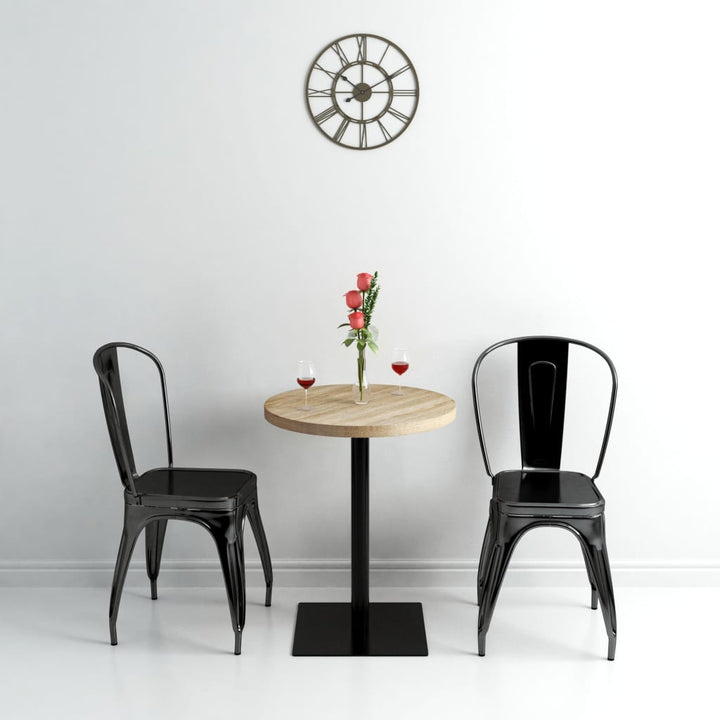 bistrobord MDF og stål rund 60 x 75 cm egetræsfarvet