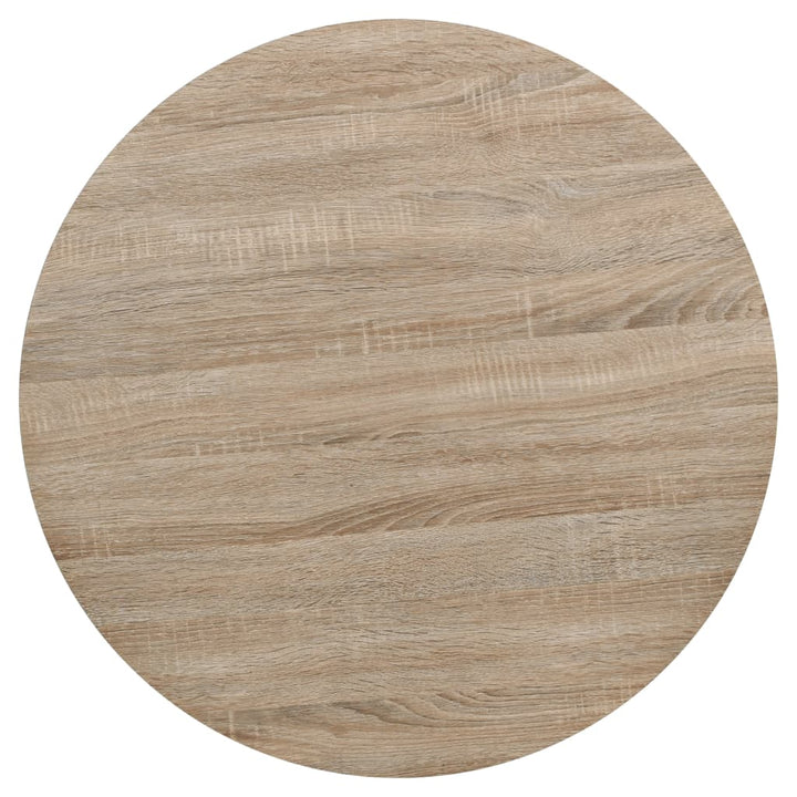 bistrobord MDF og stål rund 80 x 75 cm egetræsfarvet