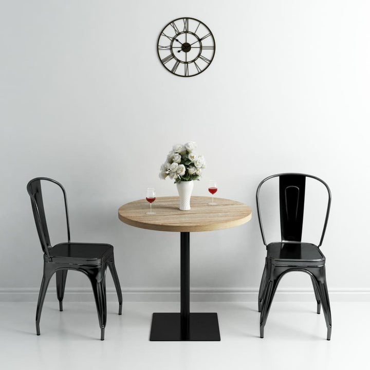 bistrobord MDF og stål rund 80 x 75 cm egetræsfarvet