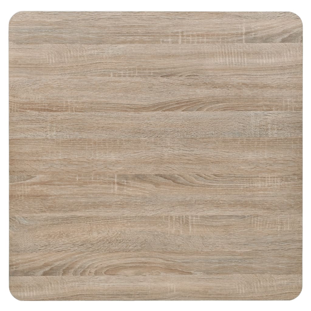 bistrobord MDF og stål firkantet 80 x 80 x 75 cm egetræsfarvet