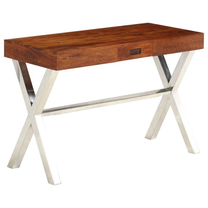 skrivebord 110x50x76 cm massivt akacietræ honningfarvet finish