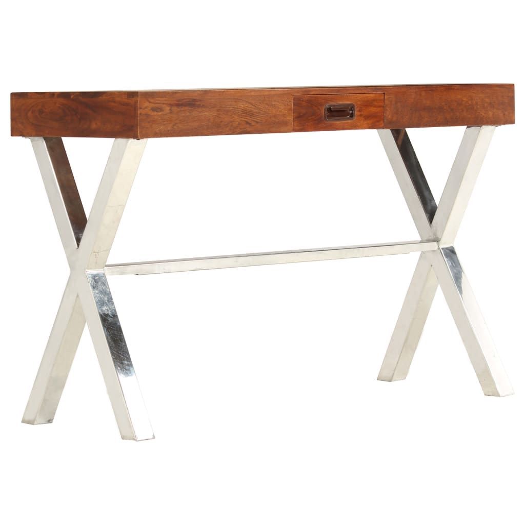 skrivebord 110x50x76 cm massivt akacietræ honningfarvet finish