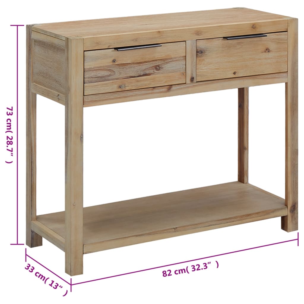 konsolbord 82x33x73 cm massivt akacietræ