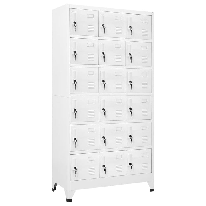 lockerskab med 18 rum 90x40x180 cm metal