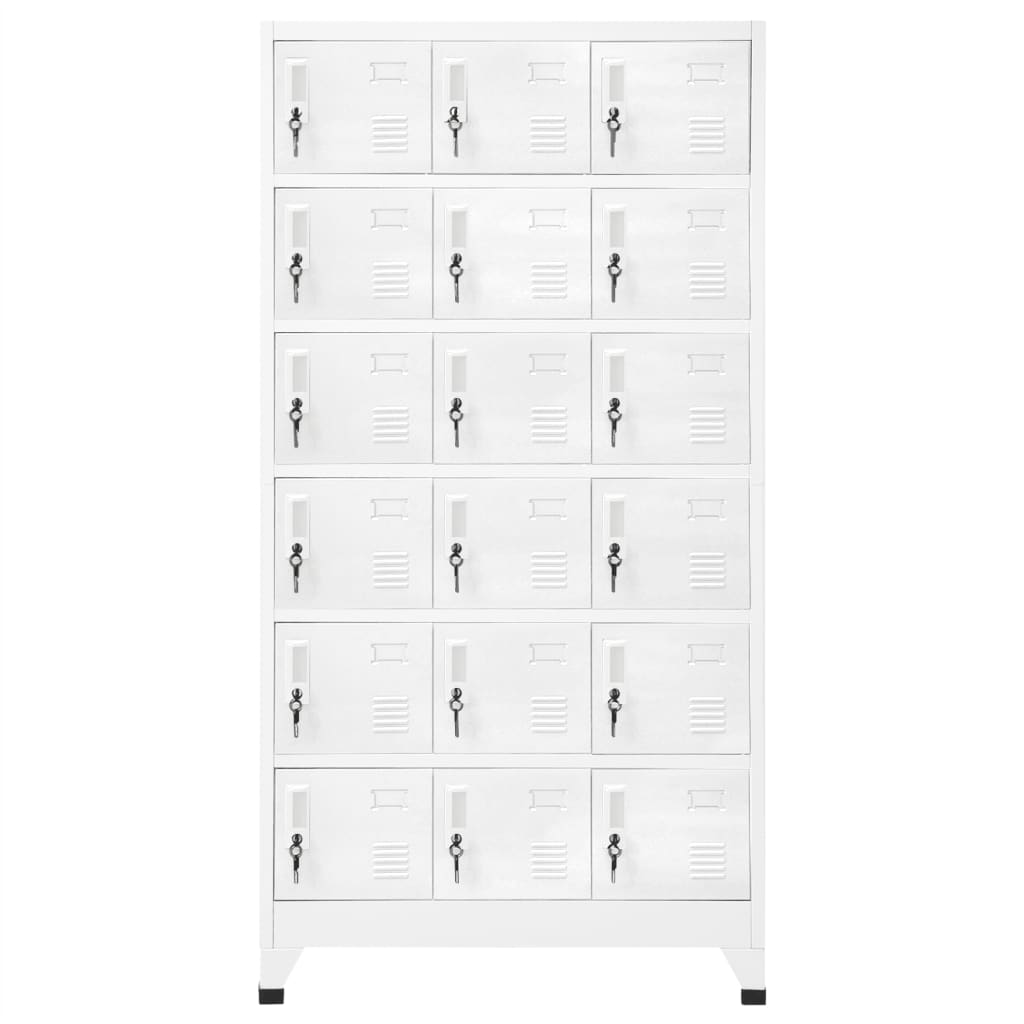 lockerskab med 18 rum 90x40x180 cm metal