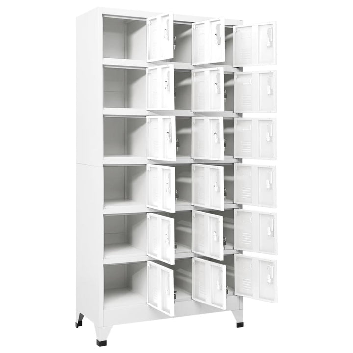 lockerskab med 18 rum 90x40x180 cm metal