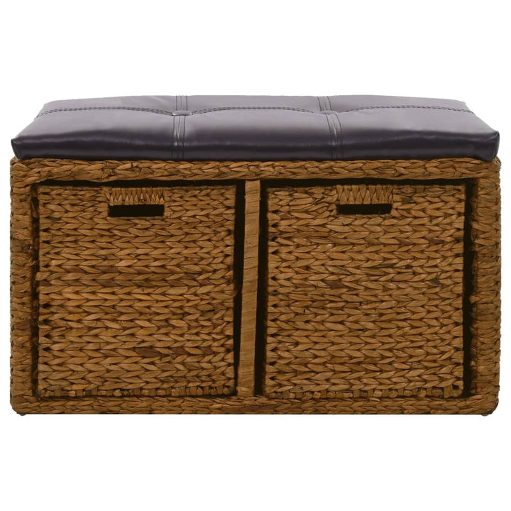 bænk med 2 kurve søgræs 71 x 40 x 42 cm brun